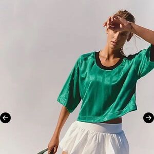 FREE PEOPLE High Score Tee in Green Size SM Retail $68 NWOT